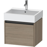 Duravit Ketho 2 wastafelonderbouwkast met 1 lade 58.4x46x44cm met greep antraciet eiken terra mat SW773043