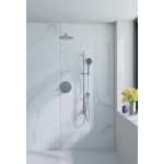 Fortifura Calvi Inbouw Regendoucheset - rond - thermostatisch - wandarm - glijstang - 25cm hoofddouche - ronde handdouche - gladde doucheslang - chroom SW1189344