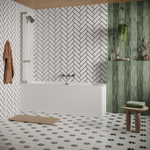 Crosswater Asura scharnierend badscherm - 90x150cm - geborsteld rvs SW1176501