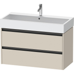 Duravit Ketho 2 wastafelonderbouwkast met 2 laden 98.4x46x54.9cm met grepen antraciet taupe supermat SW772521