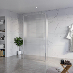 Fortifura Galeria Vrijstaande Inloopdouche - 110x200cm - Helder geribbeld - antikalk - 8mm veiligheidsglas - 2 zijwanden 40cm - wandsteunen en hoekprofielen - Chroom SW993189