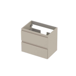 INK Wastafelonderkast - 60x40x52cm - 2 lades - greeploos - MDF lak Mat kasjmier grijs SW798283