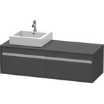 Duravit Ketho Wastafelonderkast 140x55x42.6cm 2 lades Standaard greep met softclose spaanplaat Grafiet Mat 0300573