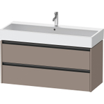 Duravit Ketho 2 wastafelonderbouwkast met 2 laden voor enkele wastafel 118.4x46x54.9cm met grepen antraciet basalt mat SW772712