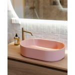 Arcqua Case waskom - 55x36cm - Ovaal - Cast marble Roze Mat SW767322