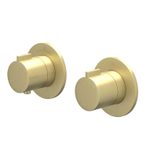 IVY Pact Afbouwdeel - voor Inbouwthermostaat - 2-weg stop-omstel - Symmetry - rond rozet - Geborsteld mat goud PVD SW1031061