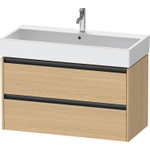 Duravit Ketho 2 wastafelonderbouwkast met 2 laden 98.4x46x54.9cm met grepen antraciet natuur eiken mat SW771782