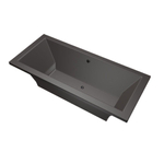 Xenz Society ligbad - 170x75cm - met overloop - zonder afvoer - Acryl Antraciet Mat SW102902