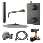 Adema Shower inbouwdoucheset 30cm hoofddouche met wandbevestiging compleet Gunmetal SW519681