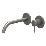 IVY Bond Wastafelmengkraan - met inbouwdeel - 2-gats - inbouw - wandmontage - gebogen uitloop - coldstart - Geborsteld metal black PVD SW1204249