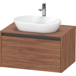 Duravit Ketho 2 wastafelonderbouwkast incl. consoleplaat met 1 lade 80x55x45.9cm met handgreep antraciet noten mat SW771917
