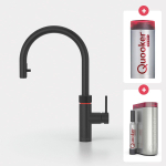 Quooker NL Flex kokendwaterkraan opbouw uitloop draaibaar met uittrekbare uitloop met Combi reservoir & Cube reservoir Zwart SW299754