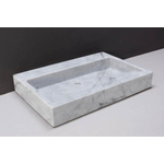 Forzalaqua Palermo wastafel 60x40x9cm Rechthoek 1 kraangat Natuursteen Carrara gepolijst SW230729