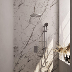 Brauer Brushed Edition Regendoucheset inbouw - hoofddouche 30cm - Gladde knop - handdouche rond 3 standen - glijstang - PVD - geborsteld RVS SW538441