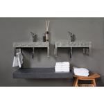 Forzalaqua Palermo wastafel 80.5x51.5x9cm Rechthoek 2 kraangaten Natuursteen Graniet gezoet SW230857