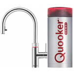 Quooker NL Flex keukenkraan koud, warm en kokend water inclusief uittrekbare uitloop met Combi reservoir chroom SW107286