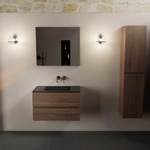 Mondiaz Aivy badmeubelset - 80x45x50cm - 0 kraangaten - 1 wasbak urban Solid surface - Midden - 2 lades - Zonder spiegel - Melamine Mocha SW892236