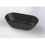 Arcqua Cusco vrijstaand ligbad 155x75x55cm cast marble Mat Zwart SW486763