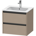 Duravit Ketho 2 wastafelonderbouwkast met 2 laden 61x48x55cm met grepen antraciet Linnen mat SW773085