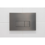 QeramiQ Push metal Bedieningsplaat Gunmetal met rechthoek dualflush frontbediening voor Geberit UP320 inbouwreservoir SW706199