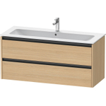 Duravit Ketho 2 wastafelonderbouwkast met 2 laden voor enkele wastafel 121x48x55cm met grepen antraciet natuur eiken mat SW772786