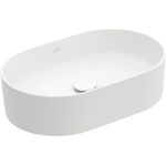 Villeroy & Boch Collaro opzetwastafel ovaal 56x36cm zonder overloop zonder kraangat ceramic+ stone white SW336076