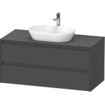 Duravit Ketho 2 wastafelonderbouwkast incl. consoleplaat met 2 laden 120x55x56.8cm met handgrepen antraciet grafiet mat SW772356