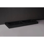 Forzalaqua Palermo Doppio wastafel 140.5x51.5x9cm Rechthoek 2 kraangaten 2 wasbakken Natuursteen Graniet gezoet SW230827