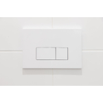 QeramiQ Push Bedieningsplaat kunststof Glans Wit met rechthoek dualflush frontbediening voor Geberit UP320 inbouwreservoir SW706187