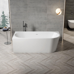 ZEZA Grand half vrijstaand hoekbad - links - 180x80x58cm - met afvoer - acryl - glans wit SW1030592