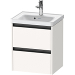 Duravit Ketho 2 wastafelonderbouwkast met 2 laden 48.4x37.5x54.9cm met grepen antraciet wit supermat SW771999
