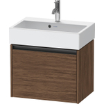 Duravit Ketho 2 wastafelonderbouwkast met 1 lade 58.4x39x44cm met greep antraciet donker noten mat SW772860