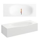 Clou Hammock plus fontein 65x16cm kranengat links Aluite Wit mat SW9369