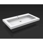 Wiesbaden Kera wastafel enkel met 1 kraangat 80x46x5 cm keramiek glans wit SW385004