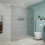 Fortifura Galeria inloopdouche - 180x200cm - ribbelglas - wandarm - mat wit SW877027