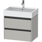 Duravit Ketho 2 wastafelonderbouwkast met 2 laden 68.4x46x54.9cm met grepen antraciet betongrijs mat SW772192
