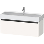 Duravit Ketho 2 wastafelonderbouwkast met 1 lade voor enkele wastafel 118.4x46x44cm met greep antraciet wit supermat SW772738