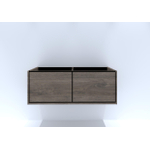 HR Badmeubelen Rize wastafelkast - 2 hoge laden - greeploos push2open - 120 x 45 x 45 cm - espresso SW707895