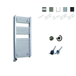 Sanicare Elektrische Design Radiator - 111.8 x 60 cm - 730 Watt - thermostaat chroom linksonder - zilver grijs SW890904