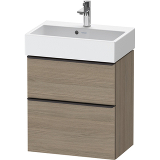 Duravit D-Neo wastafelonderkast 58.4x62.5x37.2cm 2 lades Eiken (terra) Mat