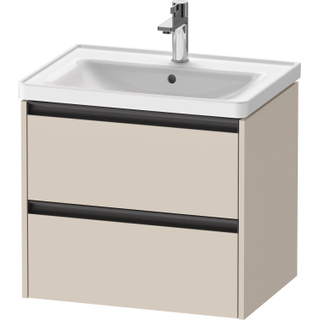 Duravit Ketho 2 wastafelonderbouwkast met 2 laden 63.4x45.5x54.9cm met grepen antraciet taupe supermat