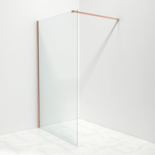 Saniclass Bellini inloopdouche 120x200cm met 8mm helder glas met koper profiel en stabilisatiestang