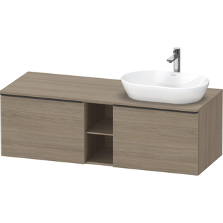 Duravit D-Neo wastafelonderkast 140x45.9x55cm 2 lades Eiken (terra) Mat