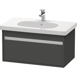 Duravit Ketho Wastafelonderkast 80x45.5x41cm 1 lade Standaard greep met softclose spaanplaat Grafiet Mat