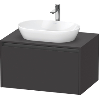 Duravit Ketho 2 wastafelonderbouwkast incl. consoleplaat met 1 lade 80x55x45.9cm met handgreep antraciet grafiet supermat