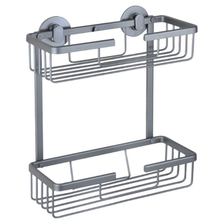 Differnz Draadmand aluminium rechthoek 25x11.6x30cm 2 laags Gunmetal