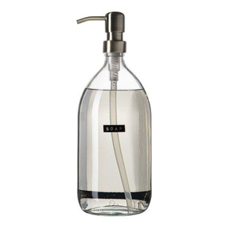 Wellmark Handzeep helder glas messing pomp 1000ml tekst SOAP