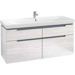 Villeroy & Boch Subway 2.0 wastafelonderkast 128.7x59cm 4 lades White wood