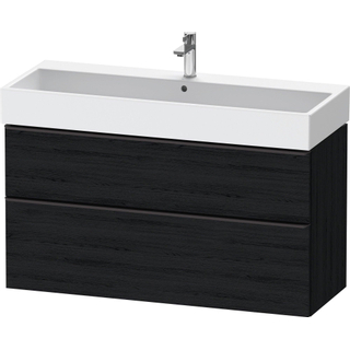 Duravit D-Neo wastafelonderkast 118.4x62.5x44.2cm 2 lades Eiken (zwart) Mat