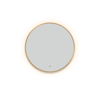 Saniclass Lonato badkamerspiegel rond diameter 100cm met indirecte LED verlichting met spiegelverwarming en infraroodbediening Mat Goud TWEEDEKANS